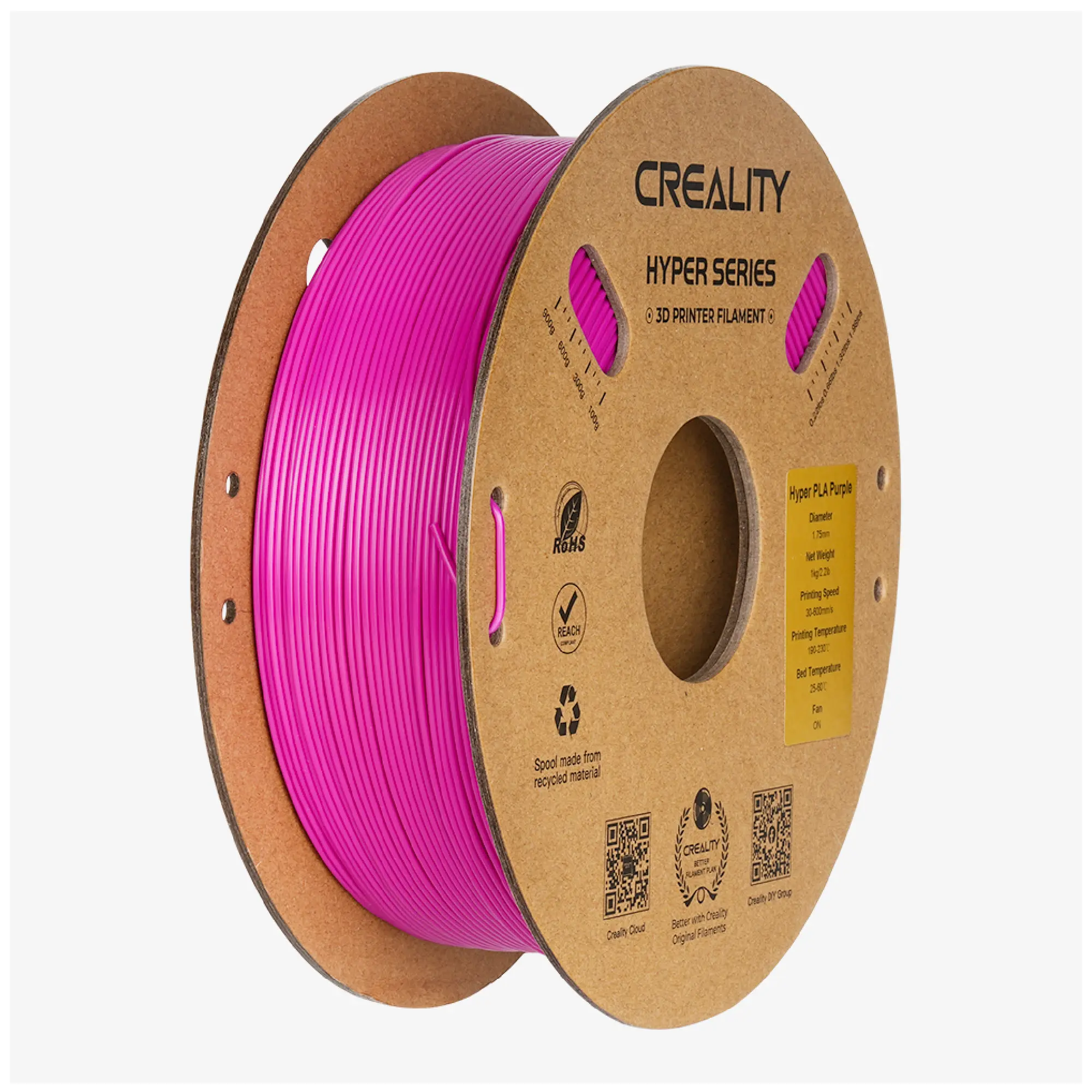 Купить Hyper PLA Filament (пластик) для 3D принтера CREALITY 1кг, 1.75мм, фиолетовый (3301010410) - фото 1