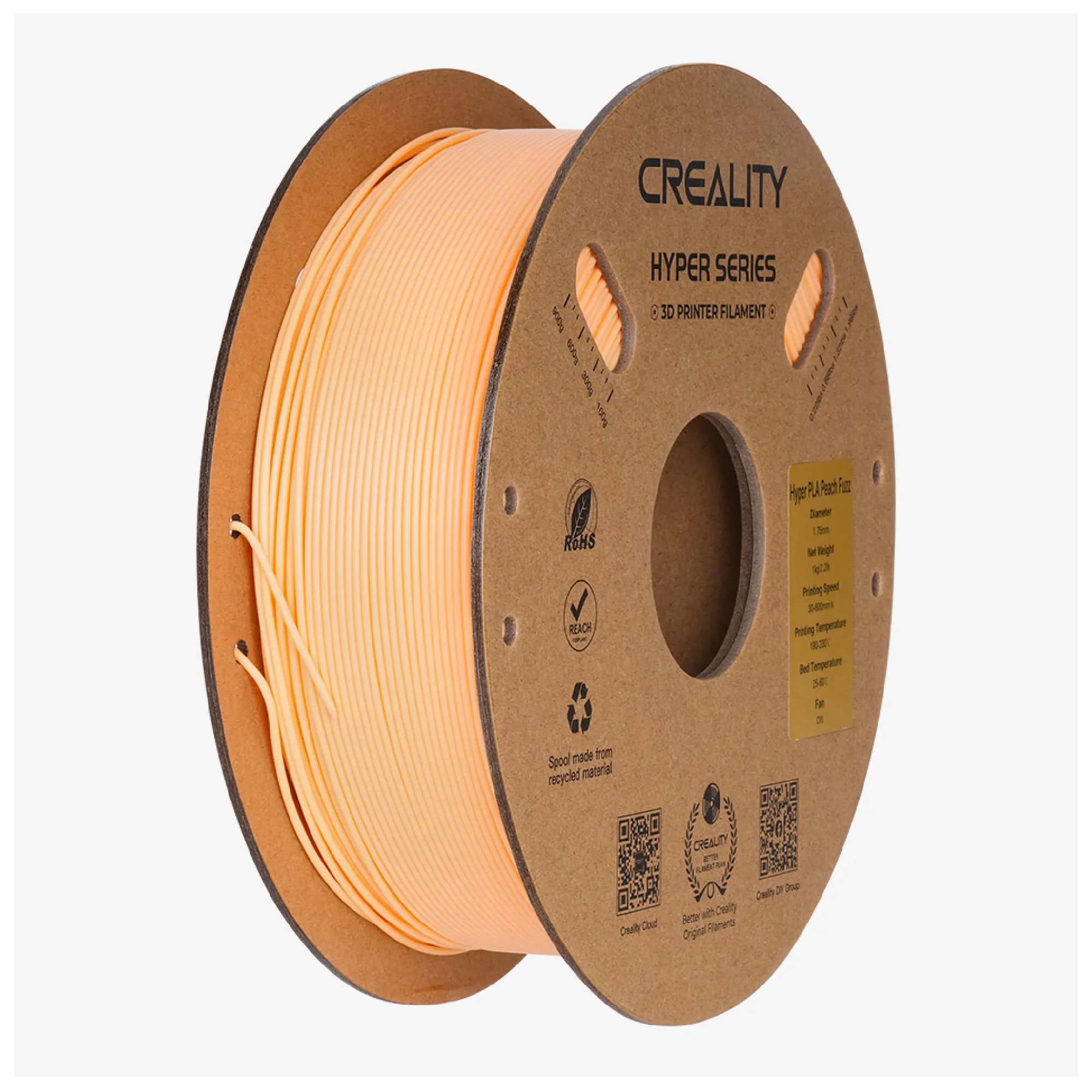Купить Hyper PLA Filament (пластик) для 3D принтера CREALITY 1кг, 1.75мм, нежно персиковый (3301010414) - фото 1