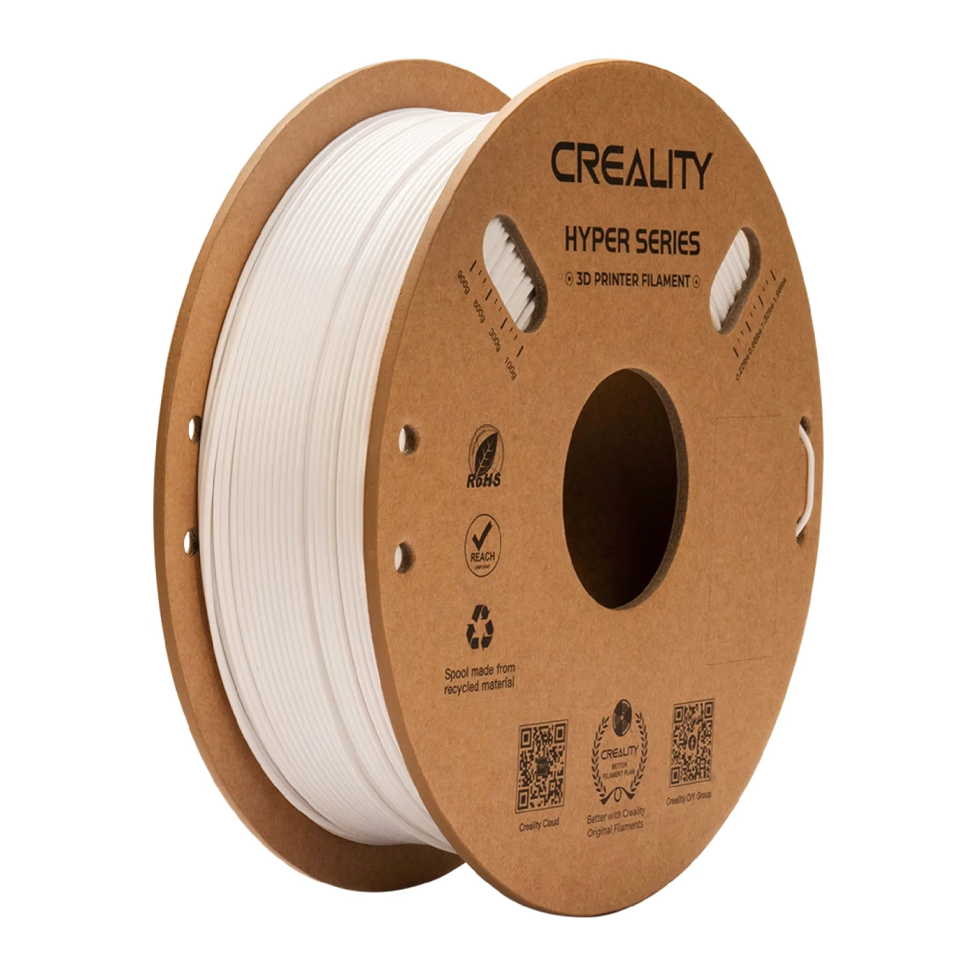 Купити Hyper PETG Filament (пластик) для 3D принтера CREALITY 1кг, 1.75мм, білий (3301030040) - фото 1
