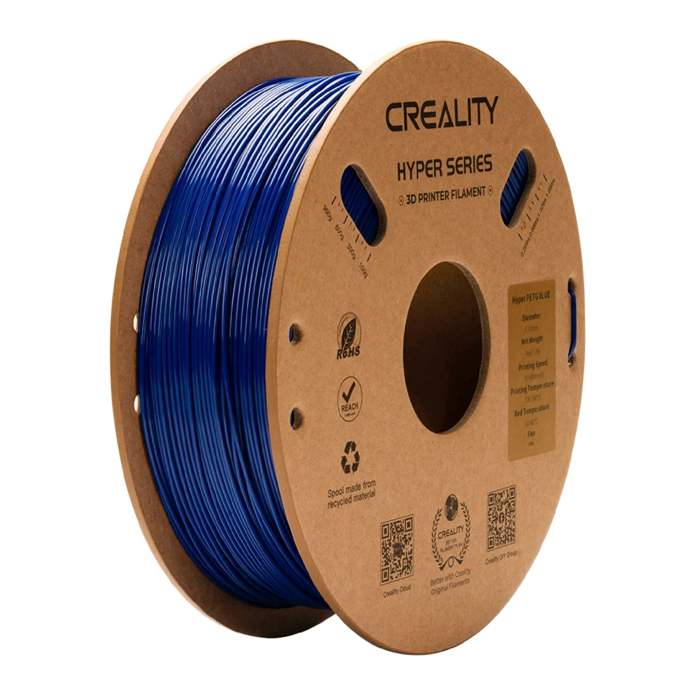 Купить Hyper PETG Filament (пластик) для 3D принтера CREALITY 1кг, 1.75мм, синий (3301030070) - фото 1