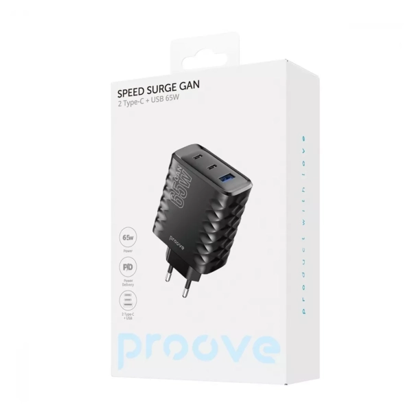 Купити Зарядний пристрій Proove Speed Surge Gan 65W (USB+2 Type-C) (WCSS60120001) - фото 5