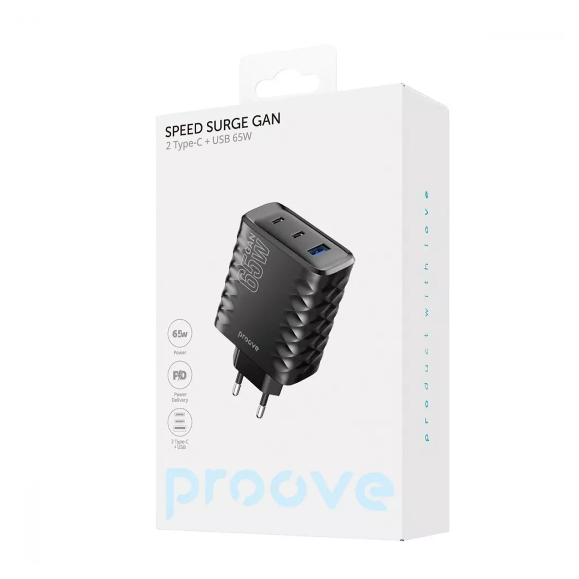 Купити Зарядний пристрій Proove Speed Surge Gan 65W (USB+2 Type-C) (WCSS60120001) - фото 5