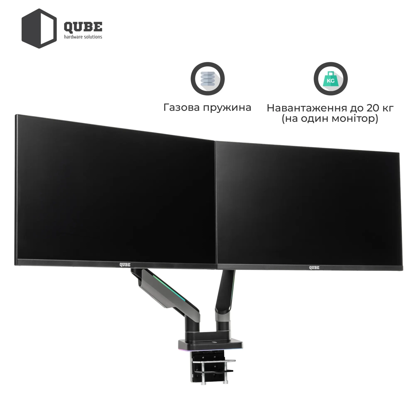 Купить Крепление для монитора (кронштейн) Qube RGB3520GD до 2x35" 2-20 кг - фото 3