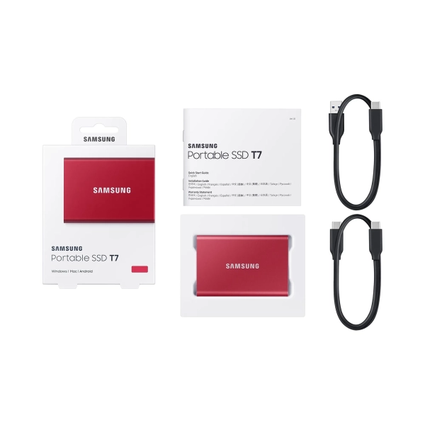 Купить SSD диск Samsung T7 Red 1TB USB-C (MU-PC1T0R/WW) - фото 8