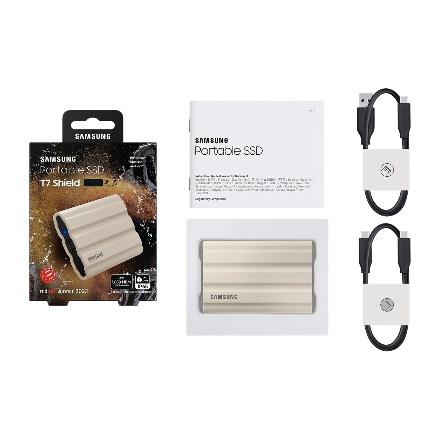 Купить SSD диск Samsung T7 Shield Beige 1TB USB-C (MU-PE1T0K/EU) - фото 8