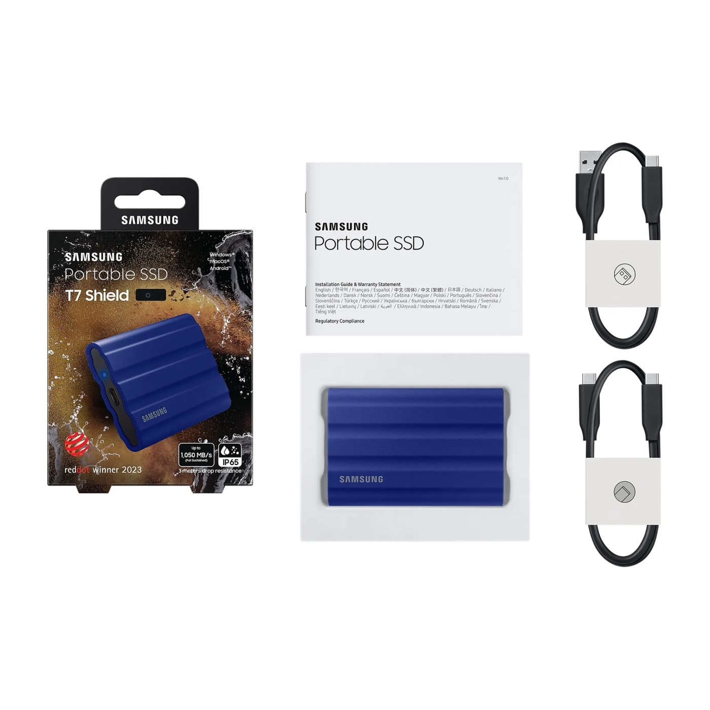 Купить SSD диск Samsung T7 Shield Blue 1TB USB-C (MU-PE1T0R/EU) - фото 8