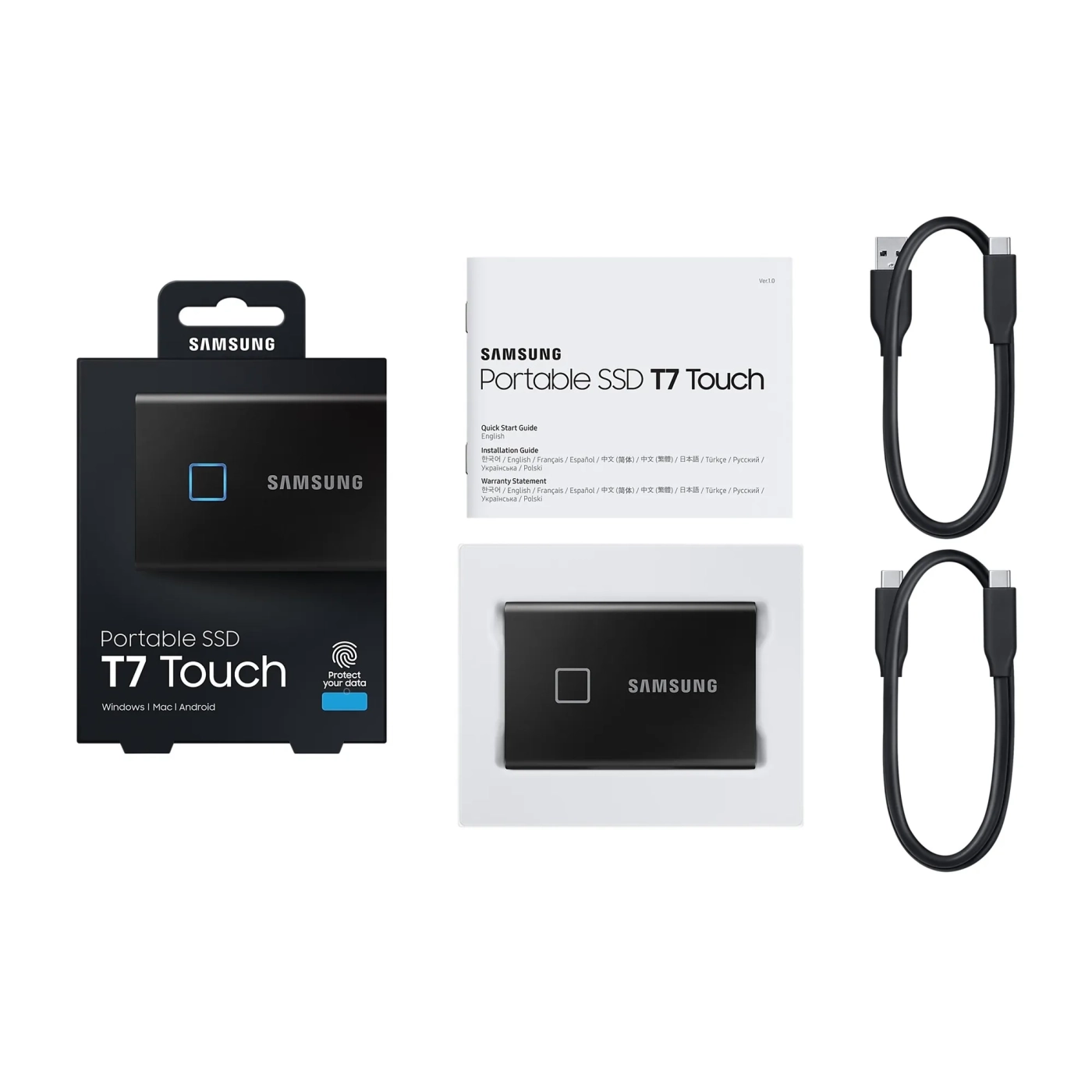 Купить SSD диск Samsung T7 Touch Black 2TB USB-C (MU-PC2T0K/WW) - фото 14