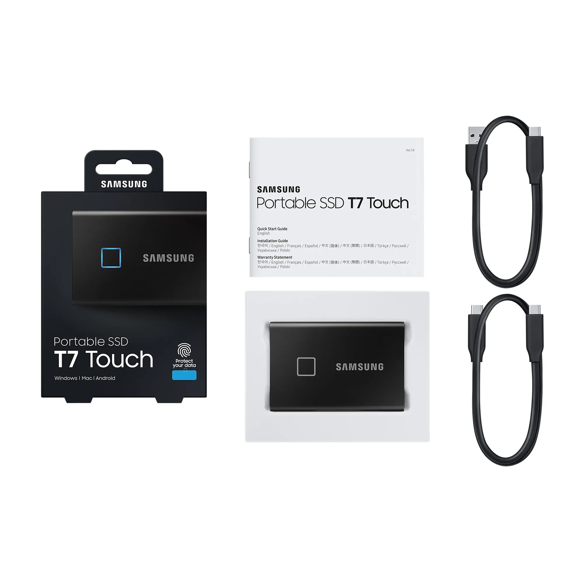 Купить SSD диск Samsung T7 Touch Black 2TB USB-C (MU-PC2T0K/WW) - фото 14