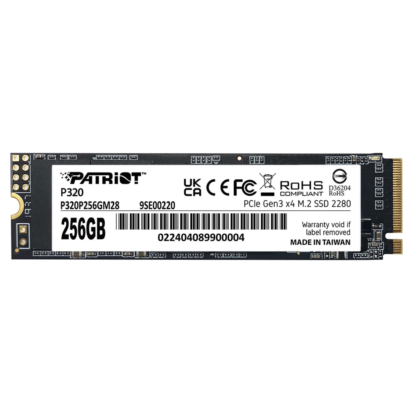 Купить SSD диск 256GB Patriot P320 M.2 PCIe 3.0 x4 NVMe TLC (P320P256GM28) - фото 1