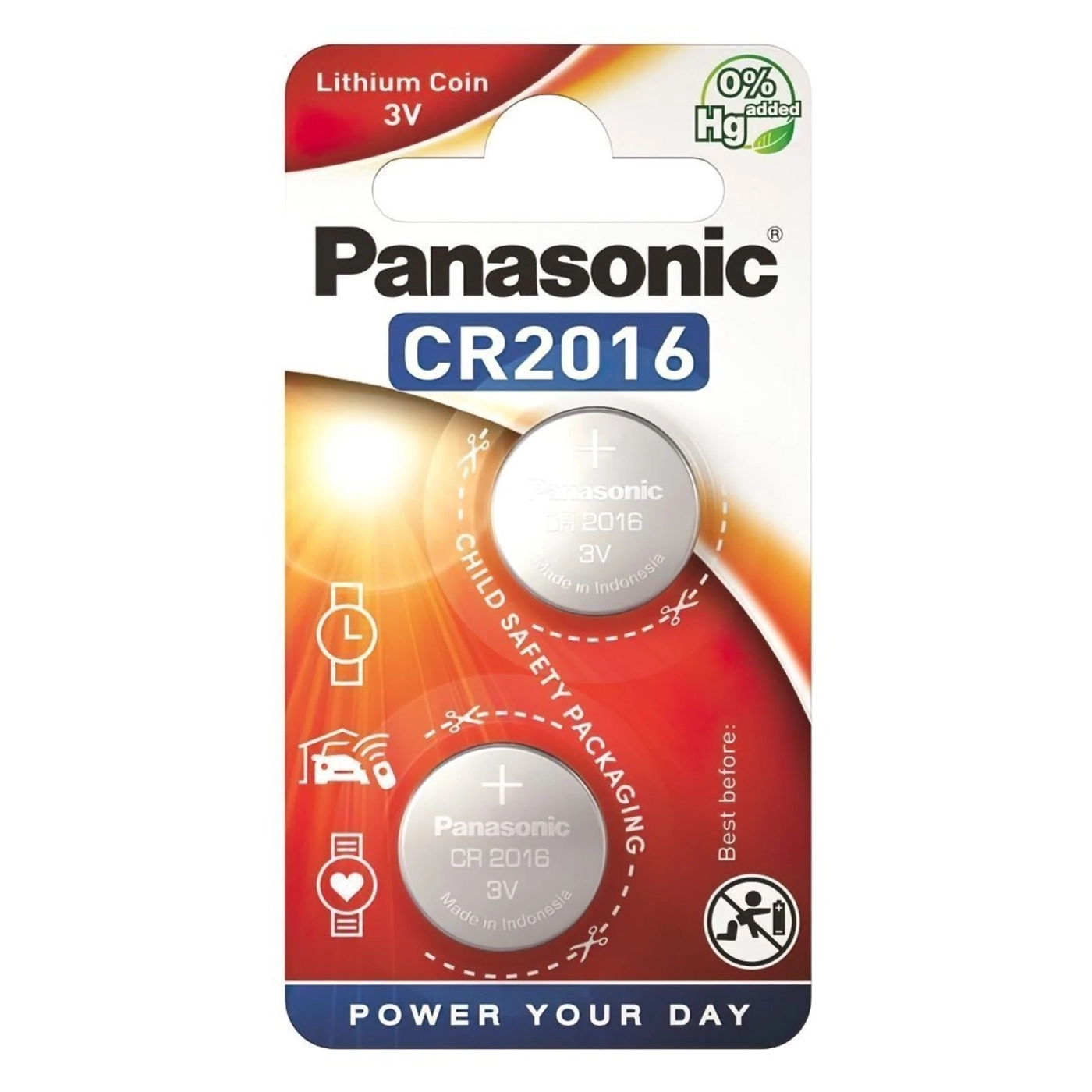 Купити Батарейка Panasonic CR 2016 BLI 2 LITHIUM (CR-2016EL/2B) - фото 1