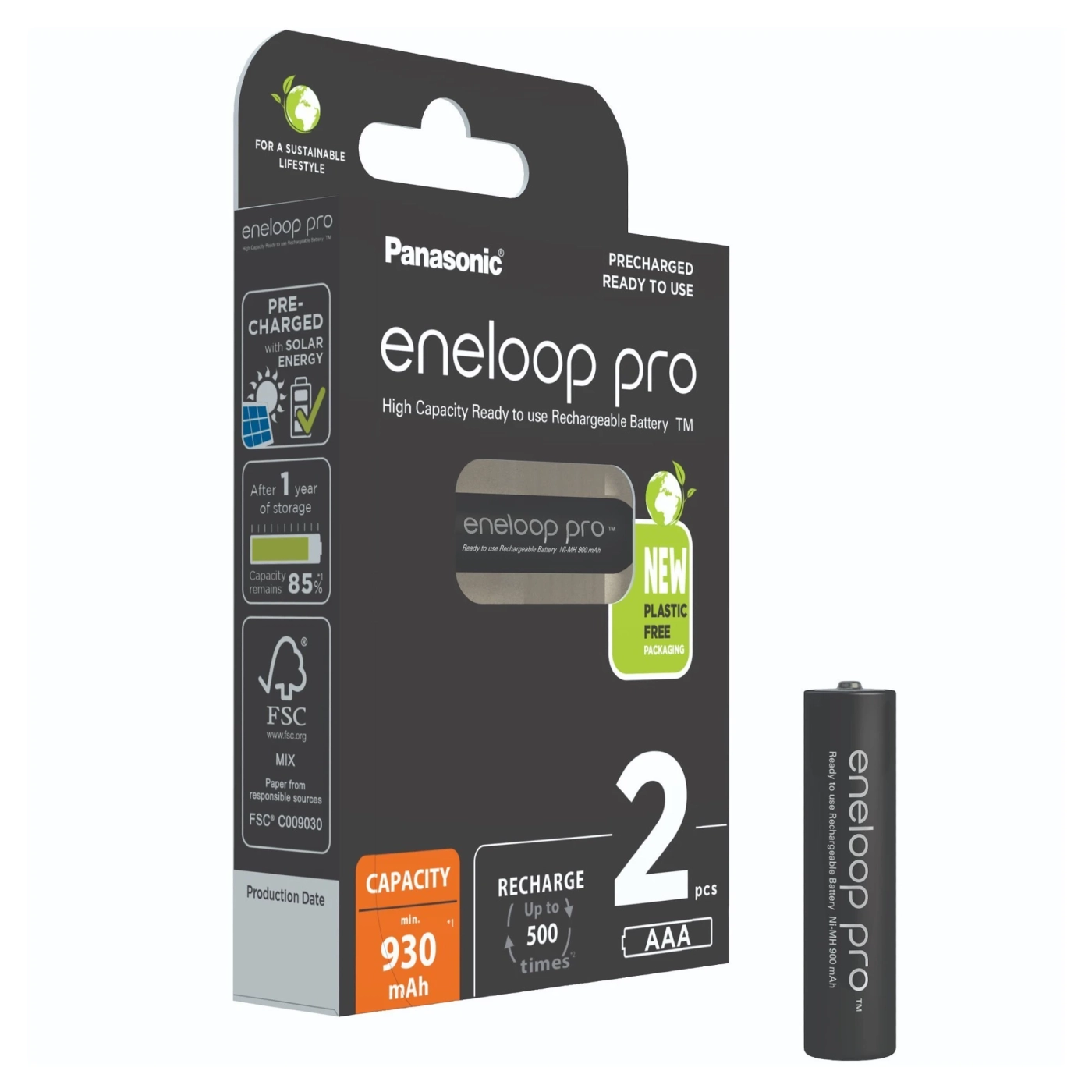 Купити Акумулятор Panasonic Eneloop Pro AAA 930 mAh 2BP (BK-4HCDE/2BE) - фото 1