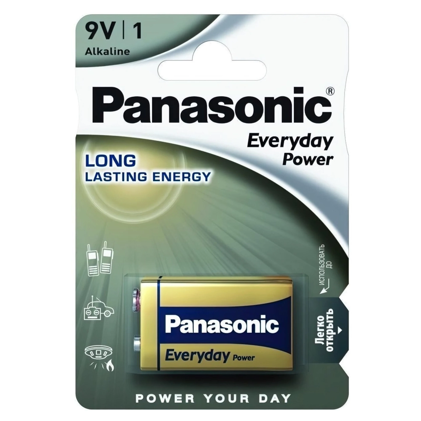 Купити Батарейка Panasonic EVERYDAY POWER ALKALINE 6LR61 1 шт. (6LR61REE/1B) - фото 1