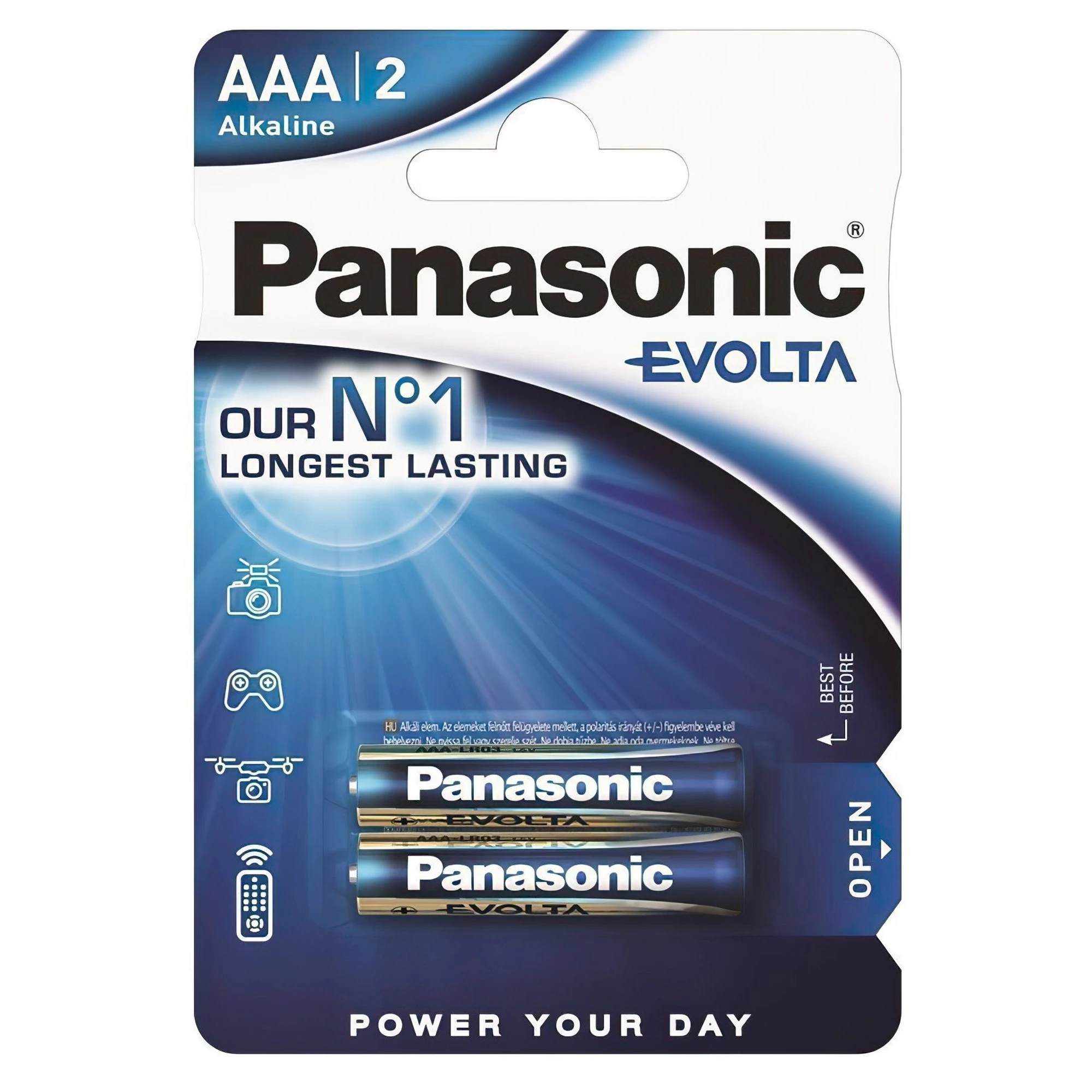 Купити Батарейка Panasonic EVOLTA ALKALINE AAА 2 шт. (LR03EGE/2BP) - фото 1