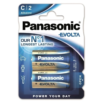 Купити Батарейка Panasonic EVOLTA ALKALINE C(LR14) 2 шт. (LR14EGE/2BP) - фото 1