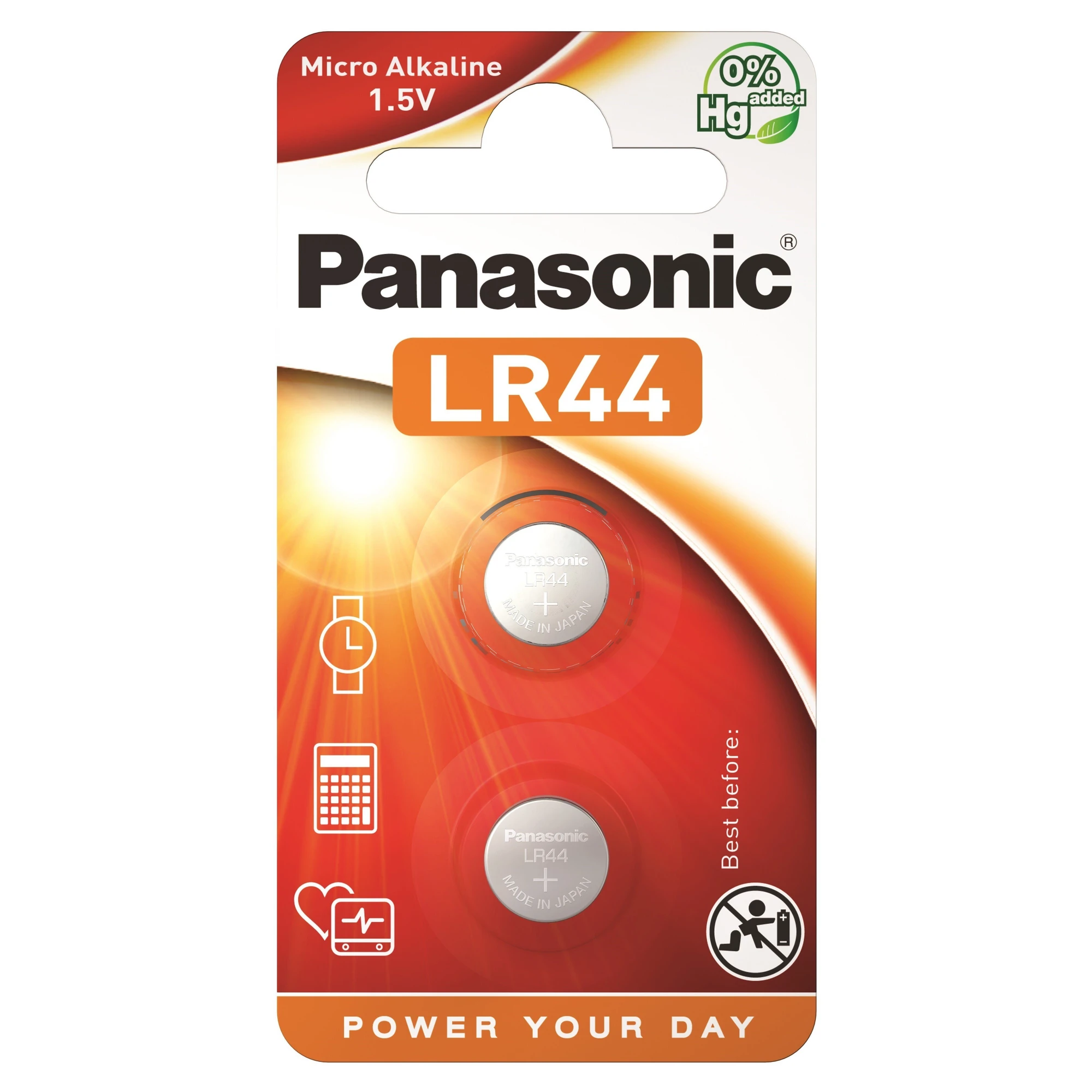 Купить Батарейка Panasonic LR44 BLI 2 (LR-44EL/2B) - фото 1