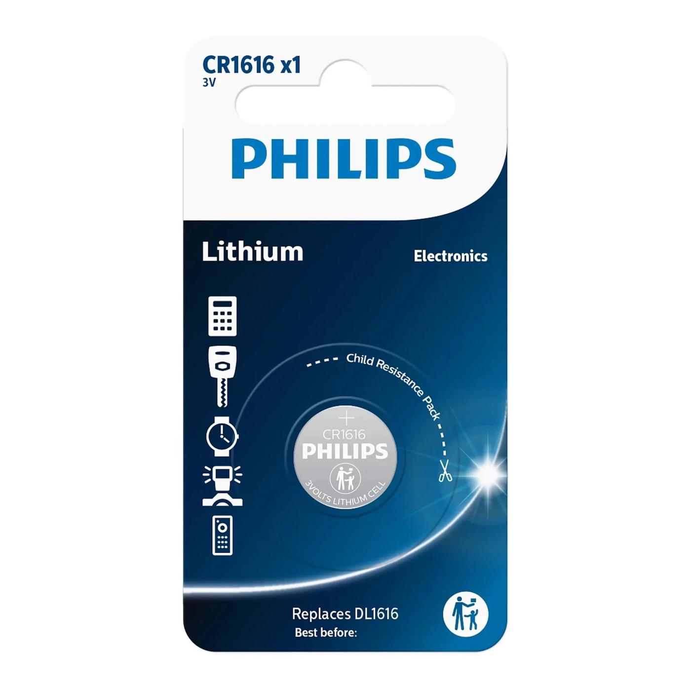 Купить Батарейка Philips CR1616 Lithium 1 шт. (CR1616/00B) - фото 1