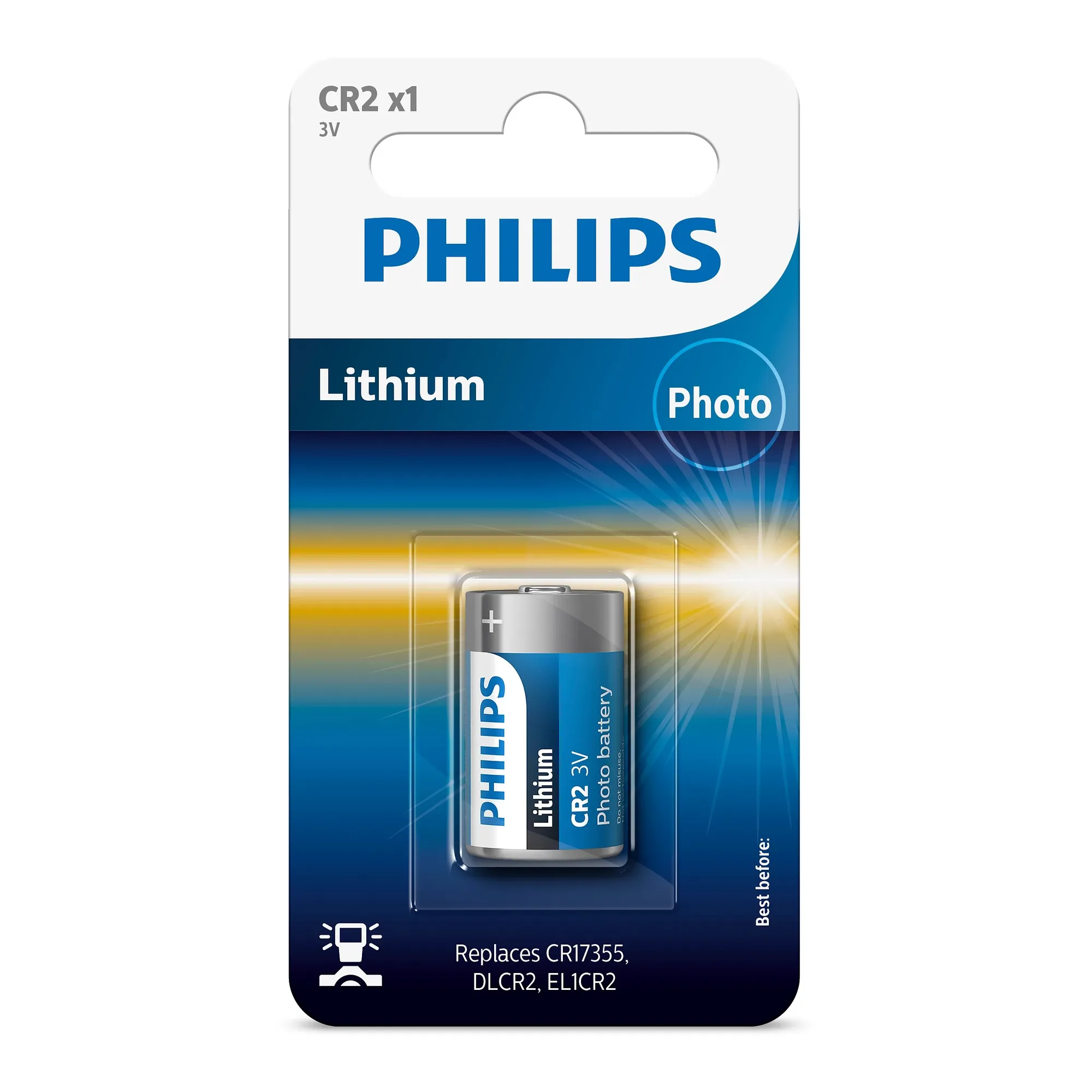 Купить Батарейка Philips CR2 Lithium 1 шт. (CR2/01B) - фото 1