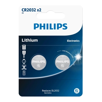 Купить Батарейка Philips CR2032 Lithium 2 шт. (CR2032P2/01B) - фото 1