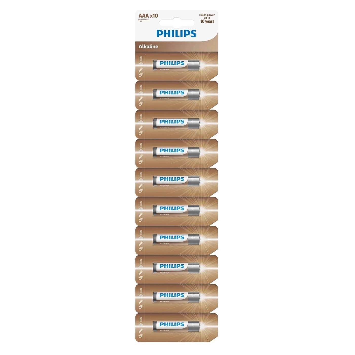 Купити Батарейка Philips Entry Alkaline AАА 10 шт (LR03AL10S/10) - фото 1