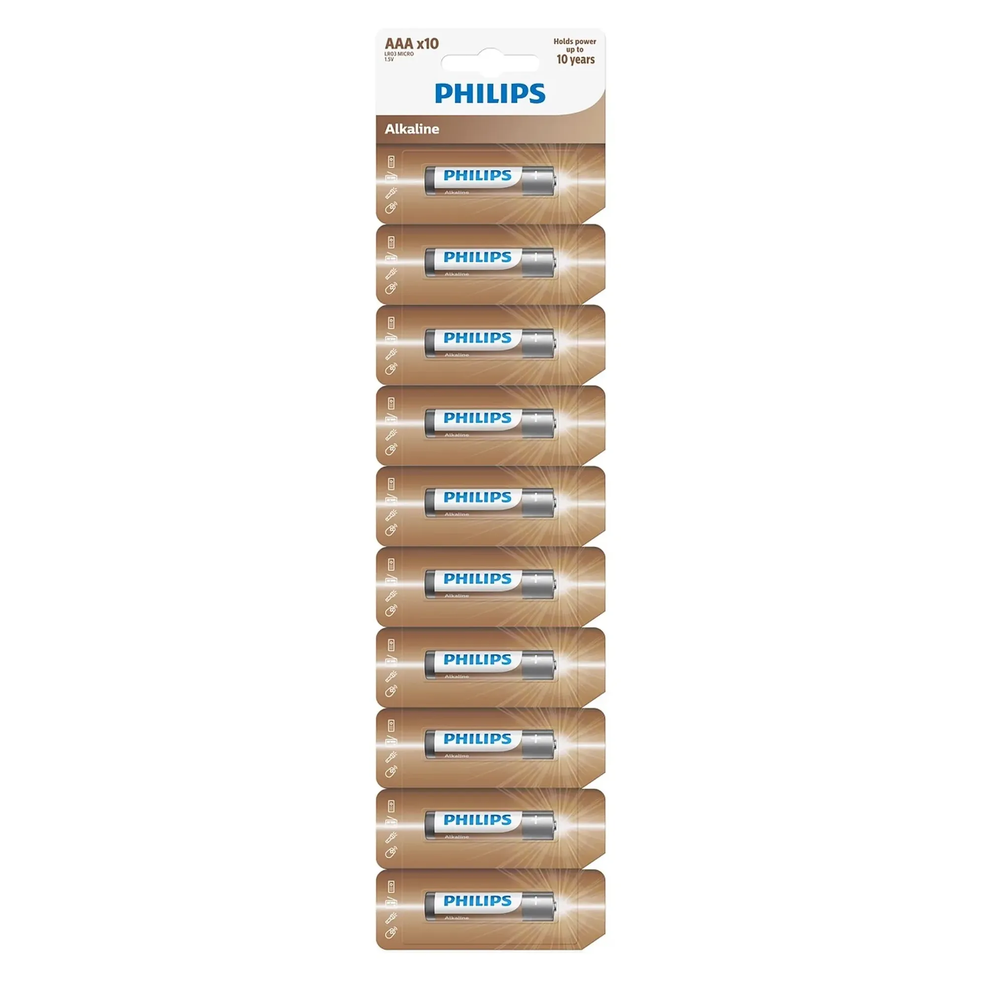 Купити Батарейка Philips Entry Alkaline AАА 10 шт (LR03AL10S/10) - фото 1