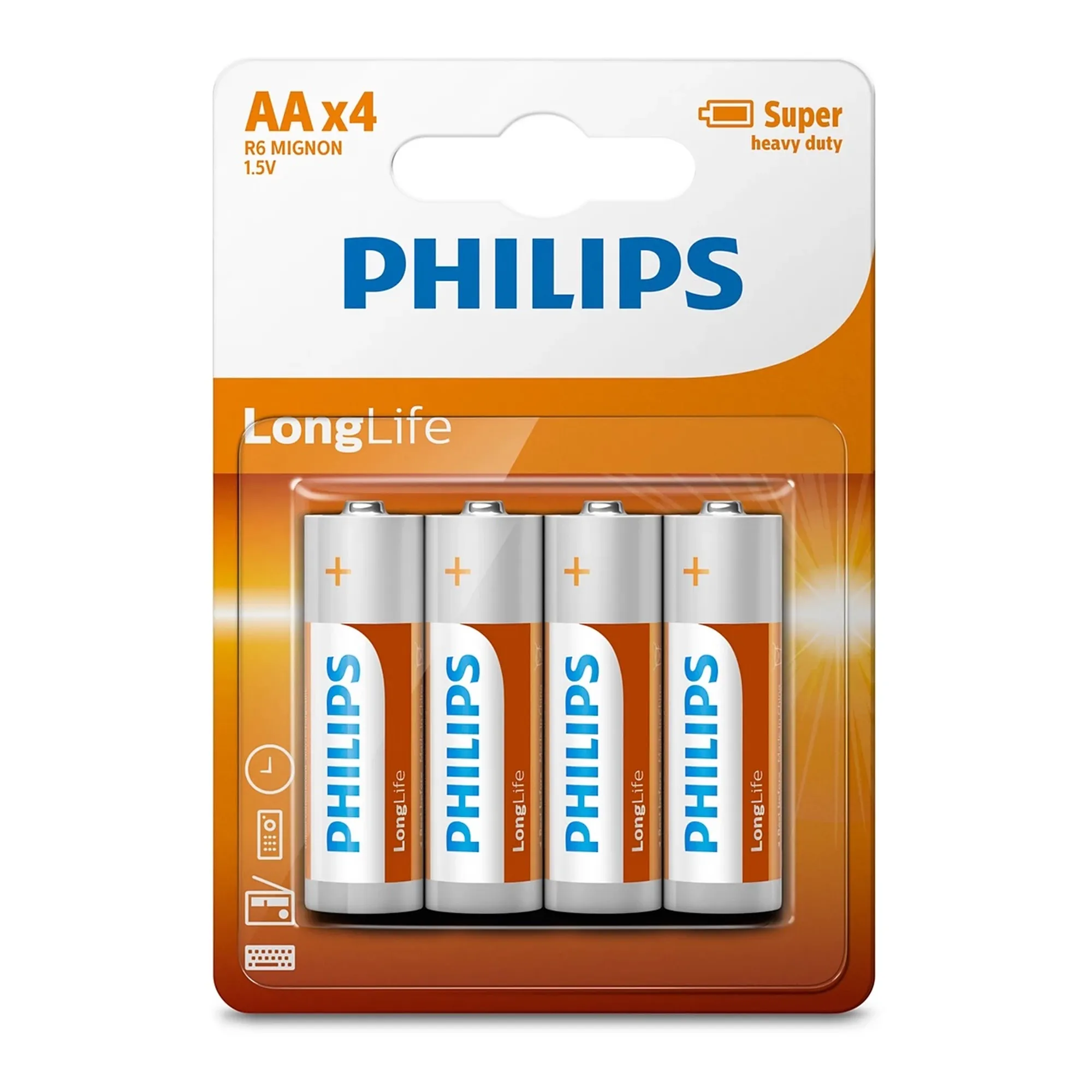 Купити Батарейка Philips LongLife Zinc Carbon AA 4 шт (R6L4B/10) - фото 1