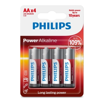 Купить Батарейка Philips Power Alkaline AA 4 шт (LR6P4B/10) - фото 1