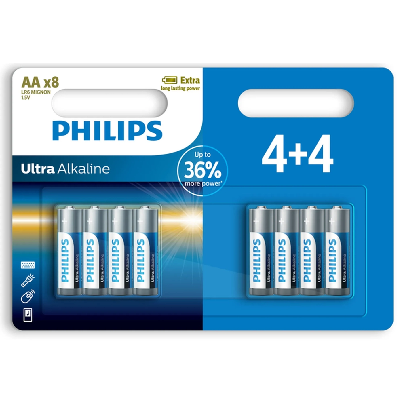 Купити Батарейка Philips Ultra Alkaline AA 8 шт (LR6E8B/10) - фото 1