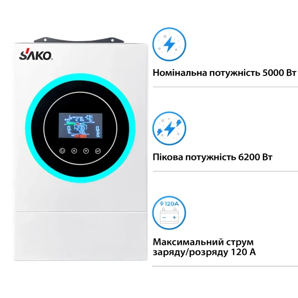 Купить Система хранения энергии SAKO SUNON6.2K-LDY4.8K1-LFP 6.2kW 4.8kWh 2BAT LiFePO4 6000 циклов - фото 2