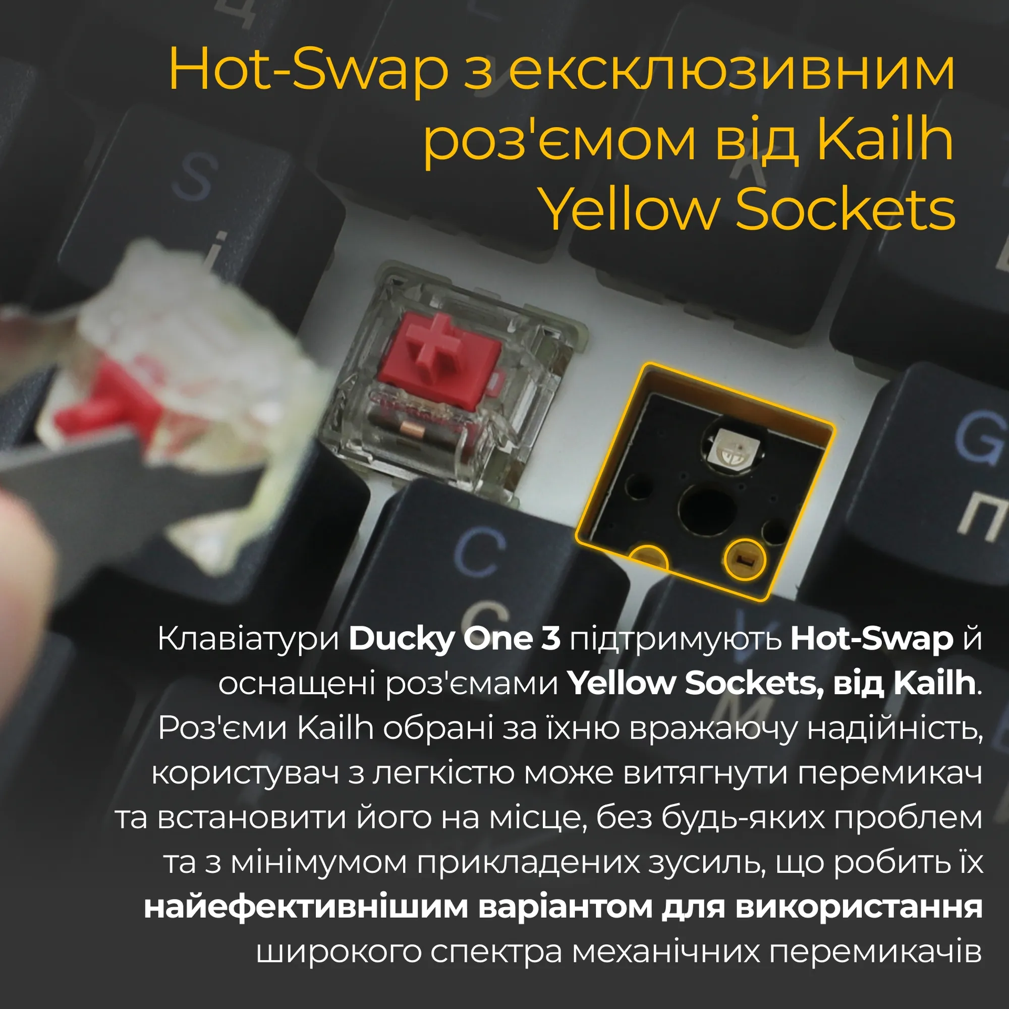 Купити Клавіатура Ducky One 3 RGB Cherry MX Silent Red - фото 5
