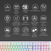 Купить Клавиатура Ducky One 3 RGB White Cherry MX Brown (DKON2108ST-BUAPXPWWWSC1) - фото 4