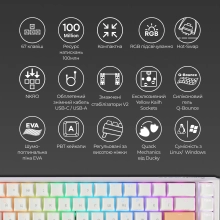 Купить Клавиатура Ducky One 3 SF White Cherry MX Red (DKON2167ST-RUAPXPWWWSC1) - фото 4