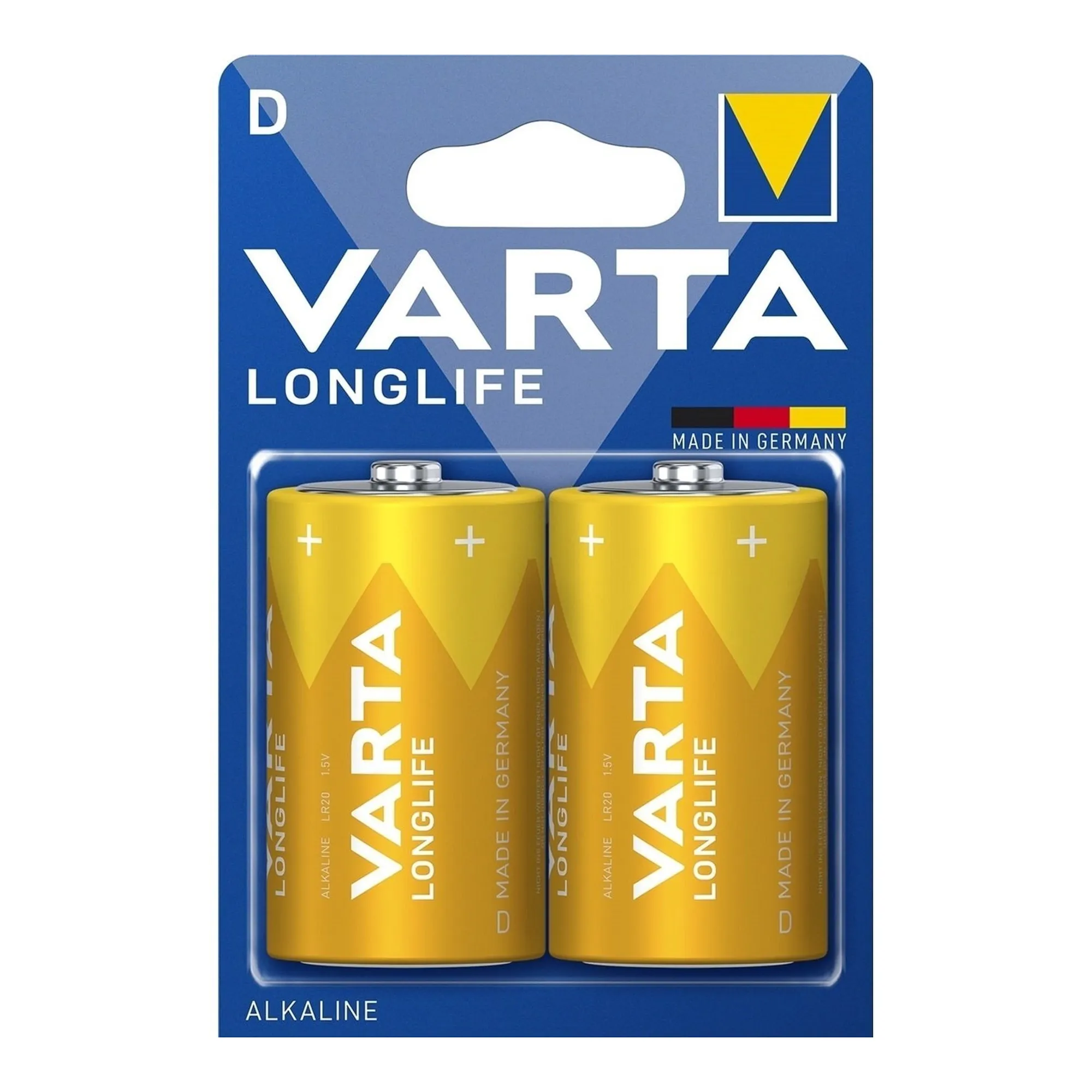 Купити Батарейка VARTA LONGLIFE Alkaline D (LR20) 2 шт (04120101412) - фото 1