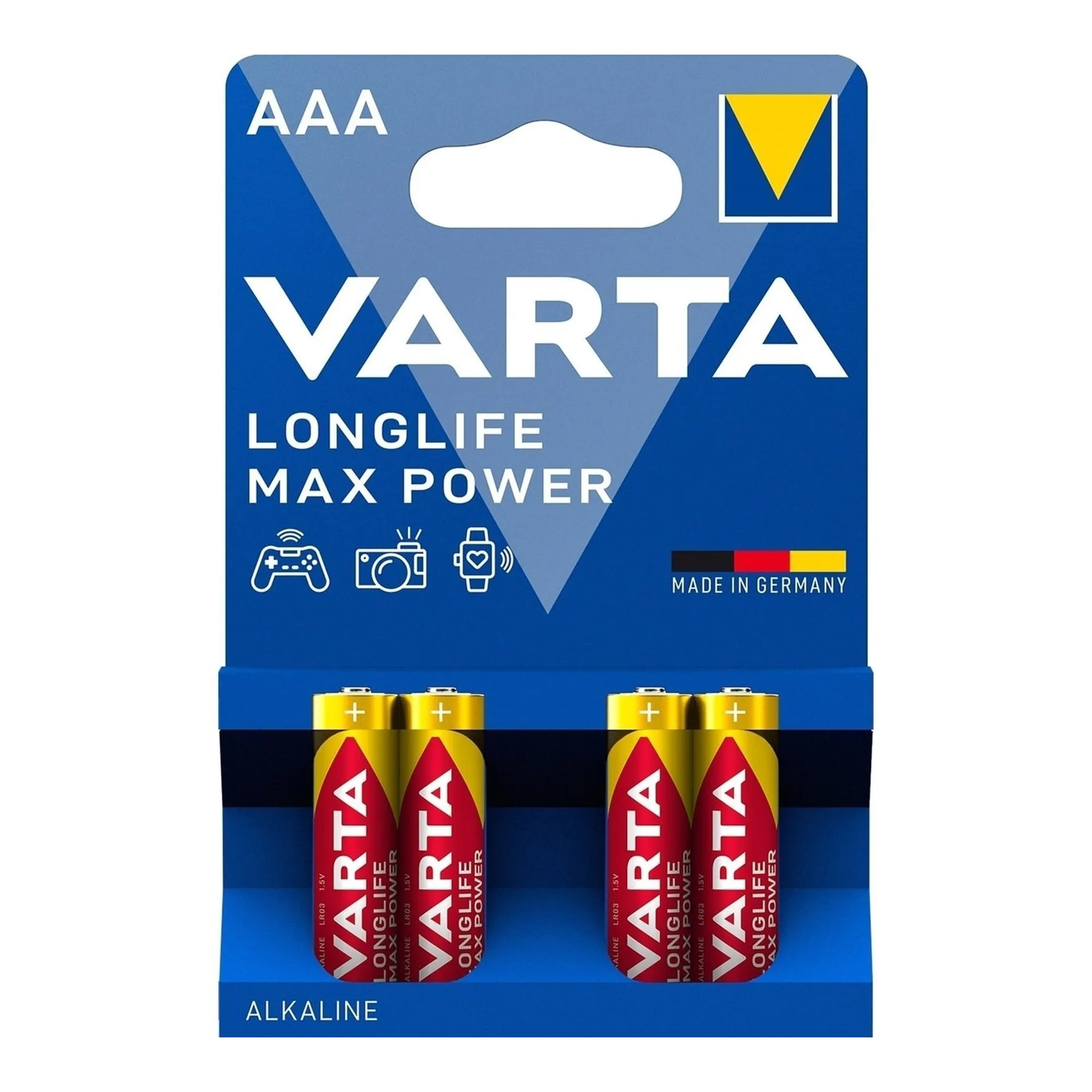 Купити Батарейка VARTA LONGLIFE MAX POWER Alkaline AAA 4 шт (04703101404) - фото 1
