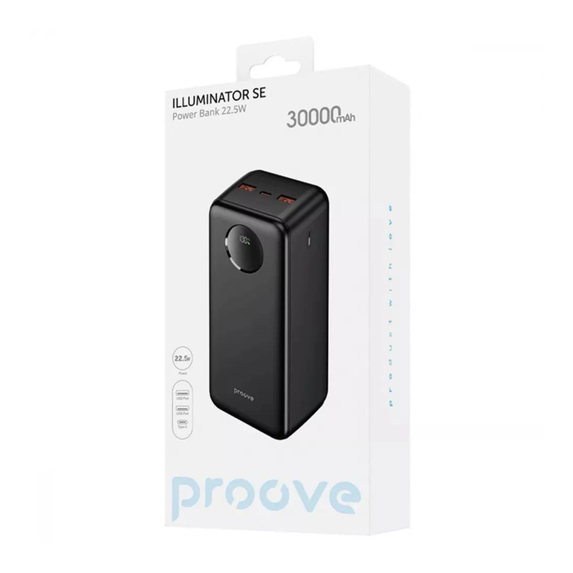 Купити Павербанк УМБ Proove Illuminator SE 30000mAh 22.5W QC/PD Black (PBIL30212201) - фото 2