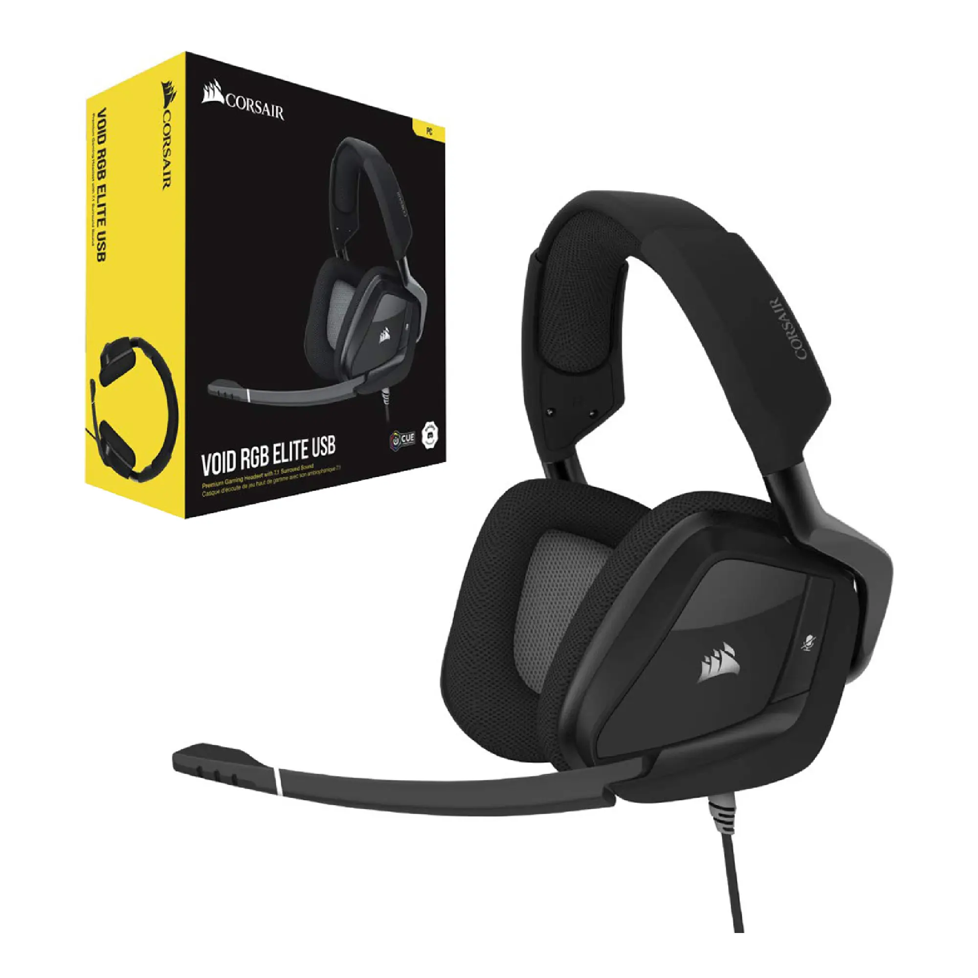 Купить Наушники Corsair Void RGB Elite USB Premium with 7.1 Surround Sound Carbon (CA-9011203-EU) - фото 7