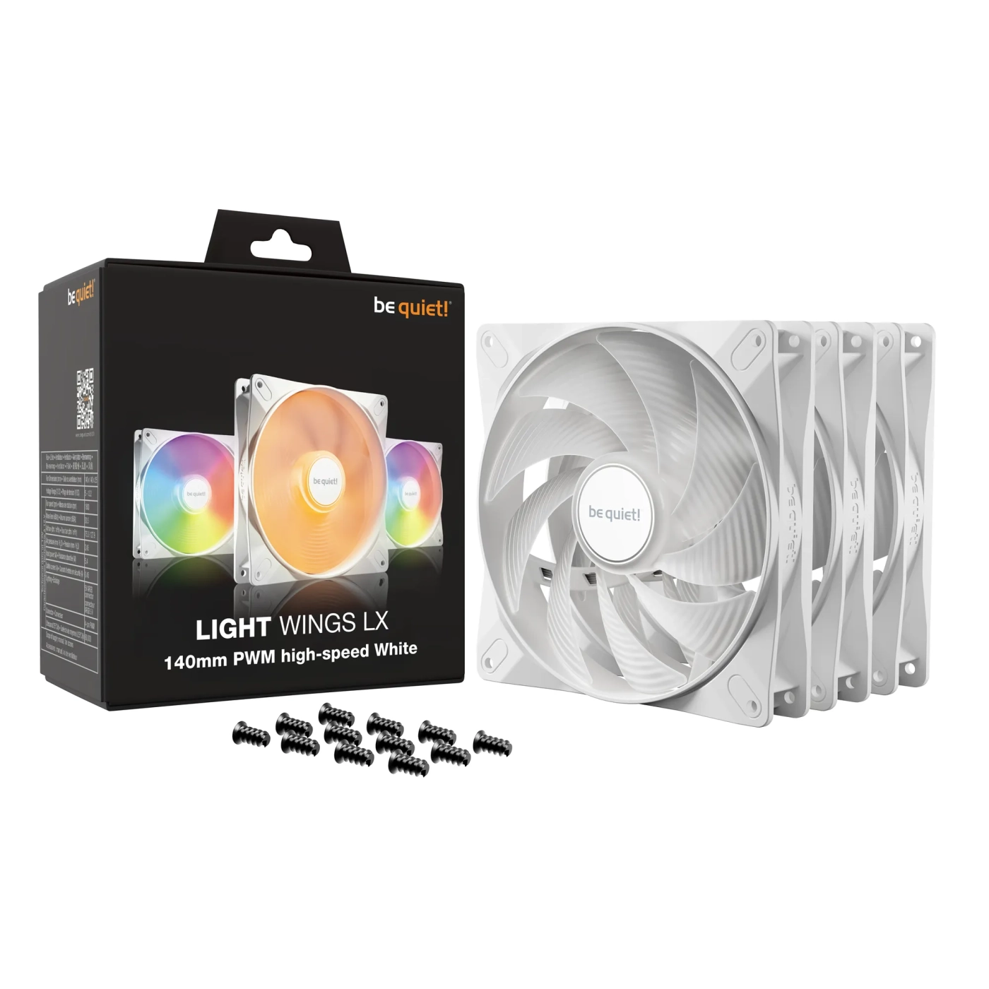 Купить Комплект вентиляторов be quiet! LIGHT WINGS LX 140mm PWM high-speed 3-Pack White (BL131) - фото 5