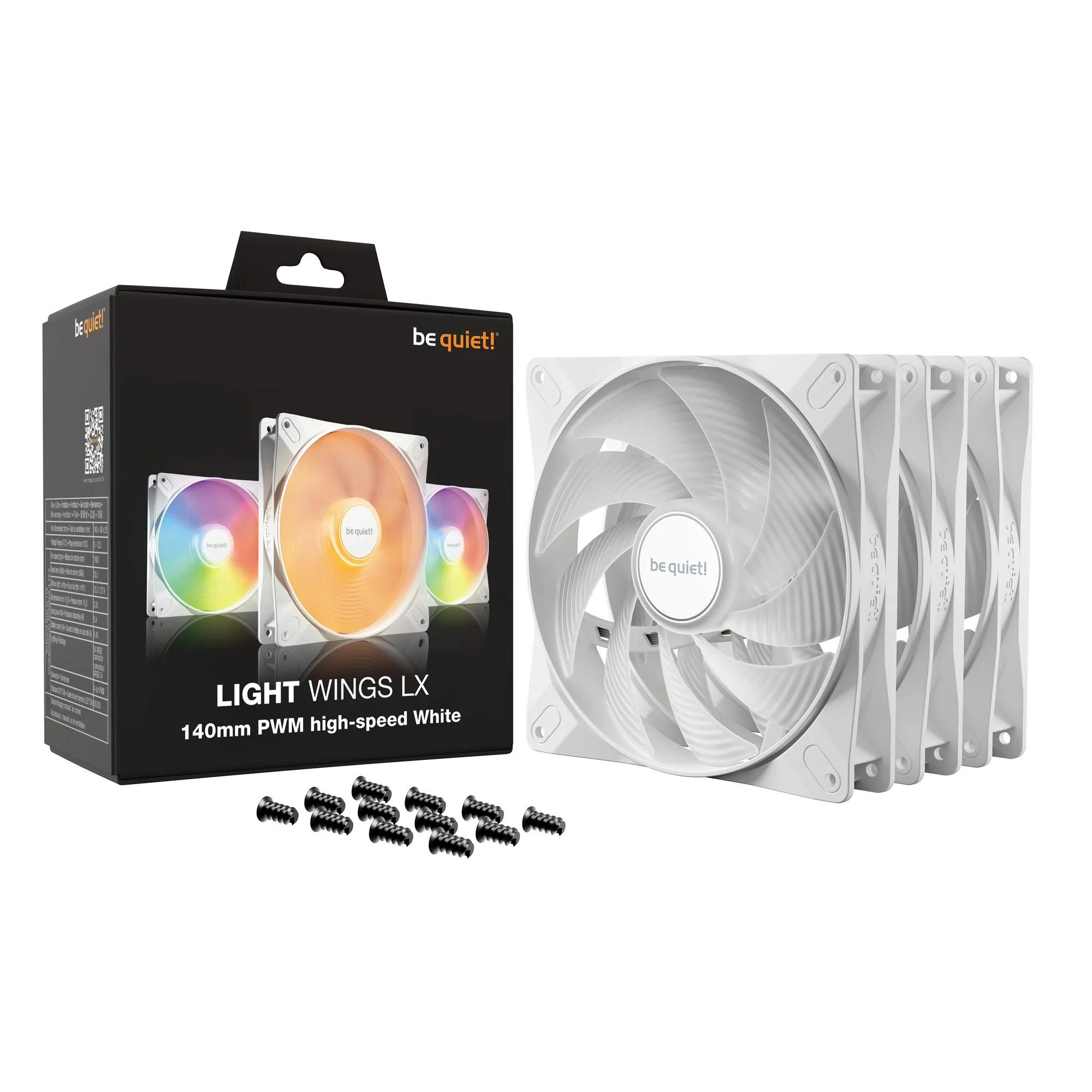 Купить Комплект вентиляторов be quiet! LIGHT WINGS LX 140mm PWM high-speed 3-Pack White (BL131) - фото 5