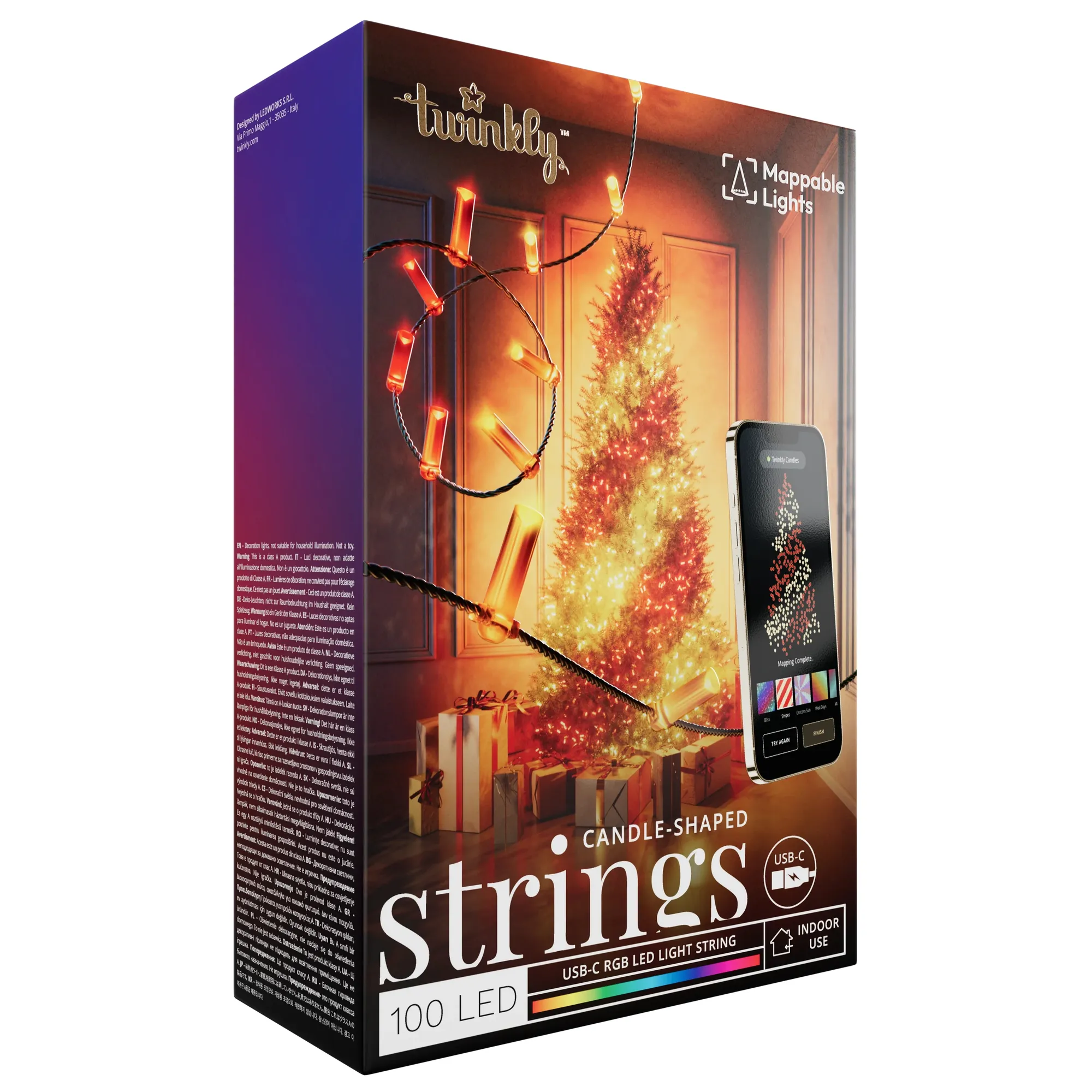 Купить Умная LED гирлянда Twinkly Strings USB-C Candles 200LED 12m Green (TWKC200RGB-G) - фото 1