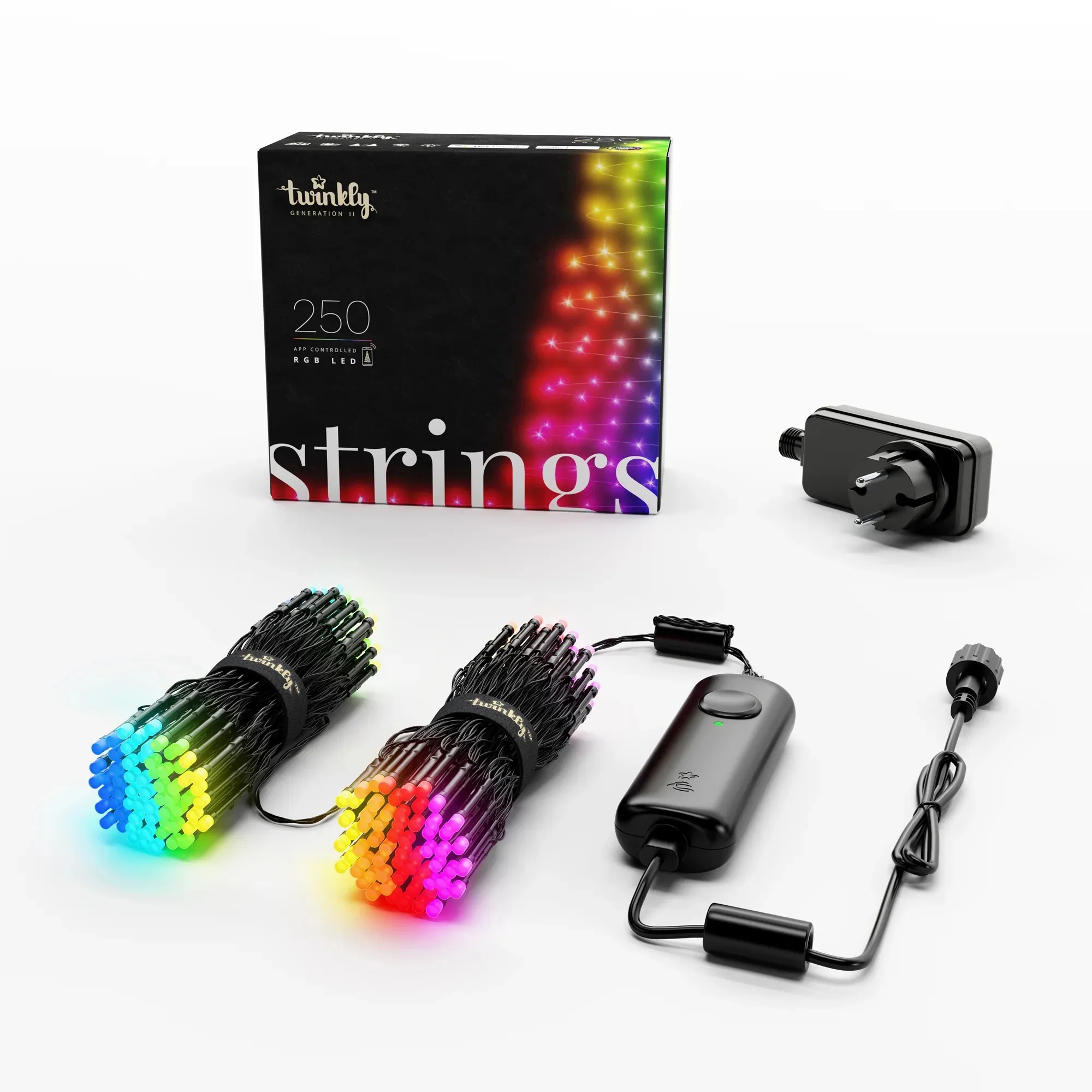 Купити Розумна LED гірлянда Twinkly Strings RGB 250LED 20m Black (TWS250STP-BEU) - фото 1