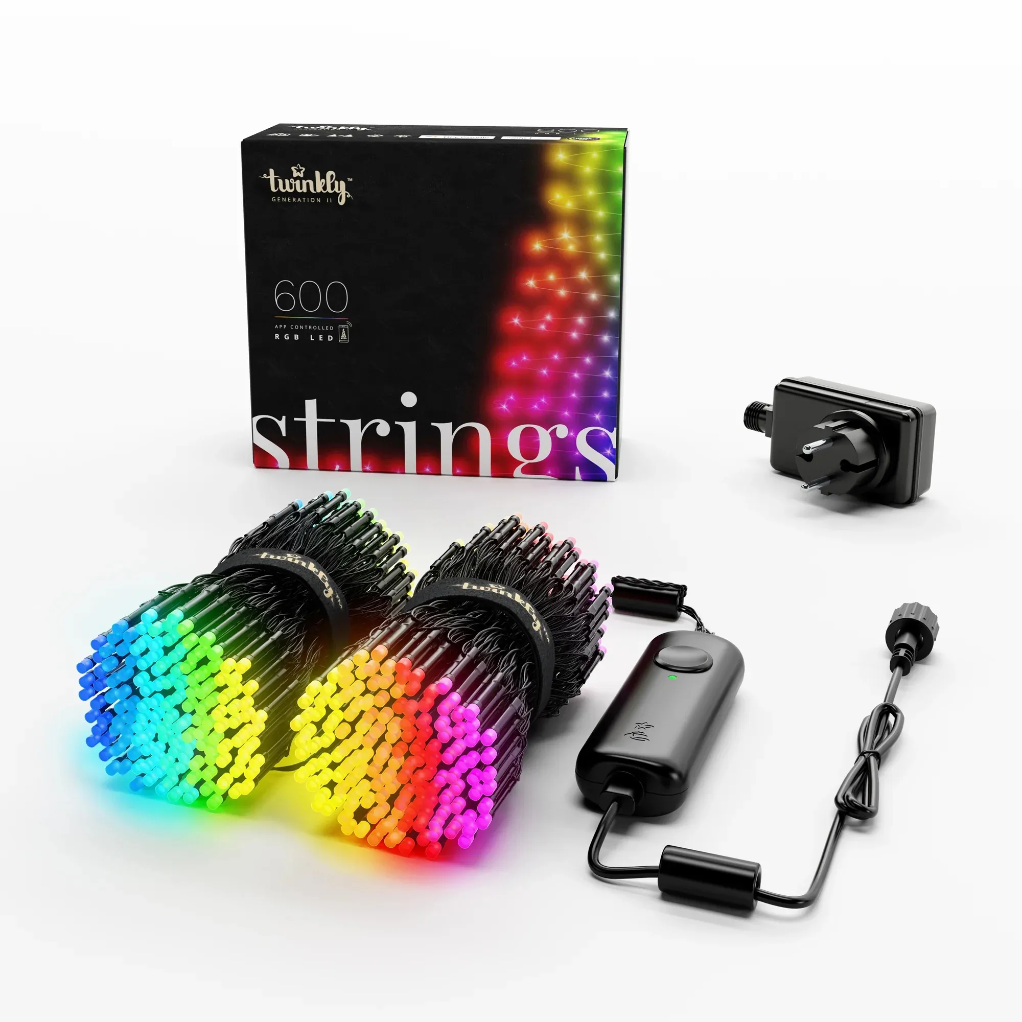 Купить Умная LED гирлянда Twinkly Strings RGB 600LED 48m Black (TWS600STP-BEU) - фото 1