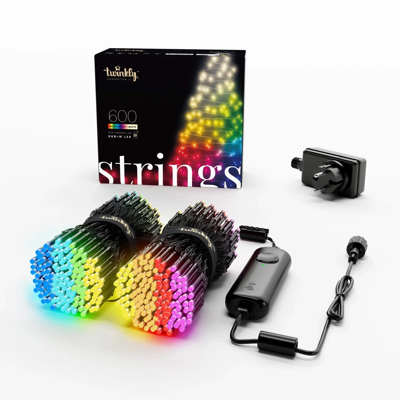 Купить Умная LED гирлянда Twinkly Strings RGBW 600LED 48m Black (TWS600SPP-BEU) - фото 1