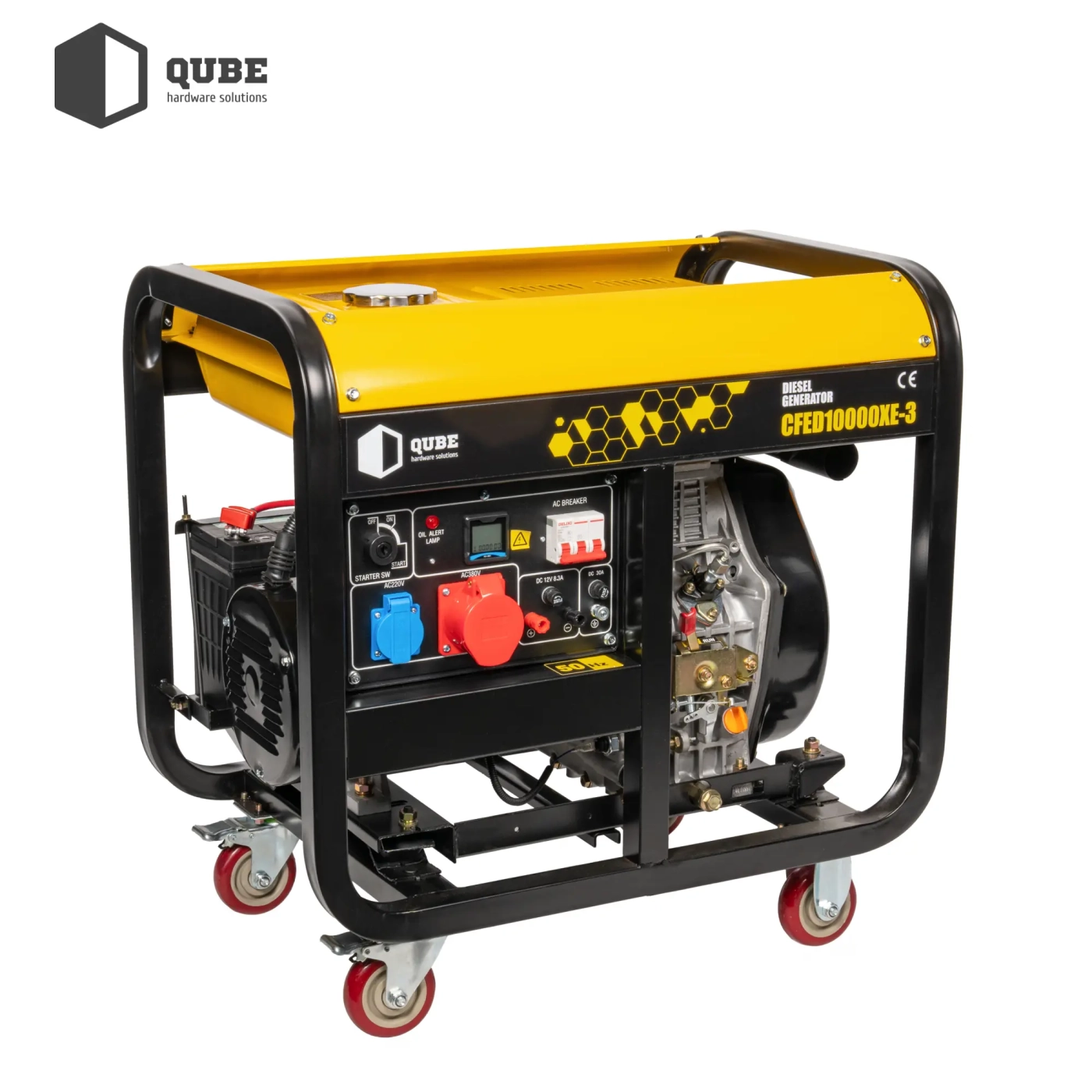 Купить Генератор дизельный Qube QFED10000XE-3 3-phase, 8.1kW 8.8kW, 220V/380V, 12.5L - фото 6