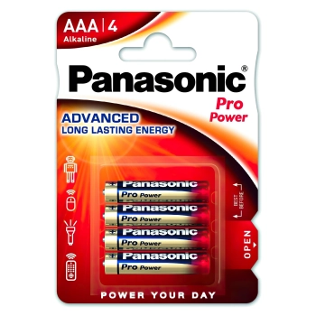 Купить Батарейка Panasonic PRO POWER ALKALINE AAA 4 шт. (LR03XEG/4BP) - фото 1
