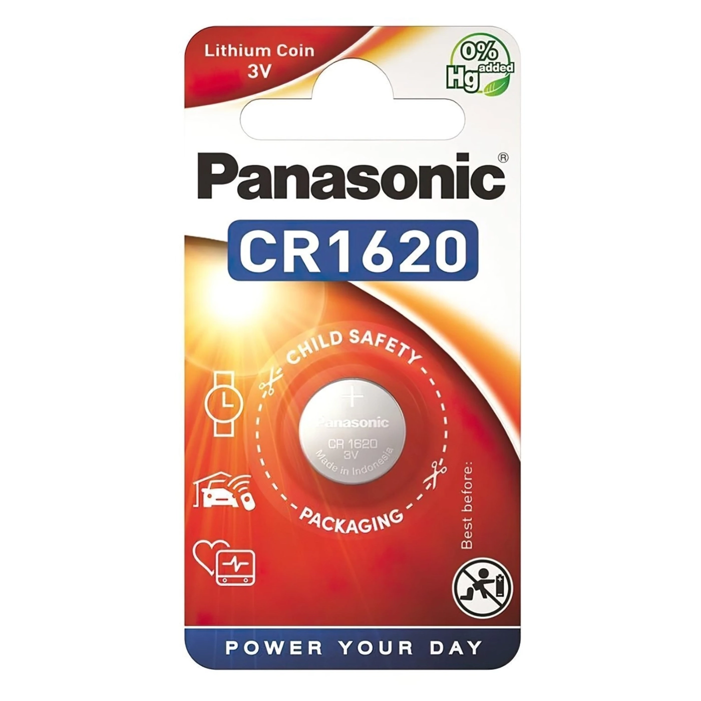 Купити Батарейка Panasonic LITHIUM CR1620 1 шт. (CR-1620EL/1B) - фото 1