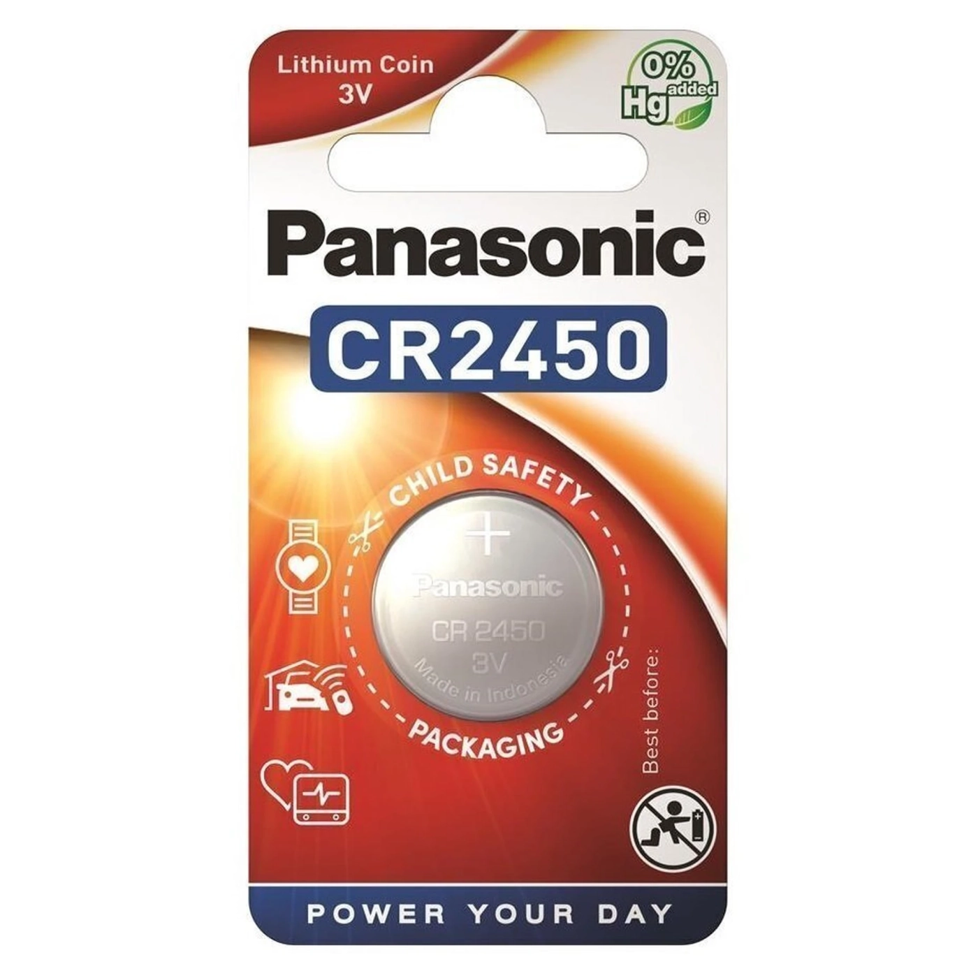 Купить Батарейка Panasonic LITHIUM CR2450 1 шт. (CR-2450EL/1B) - фото 1