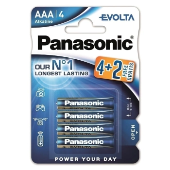 Купить Батарейка Panasonic EVOLTA ALKALINE AAА 6 шт. (LR03EGE/6B2F) - фото 1