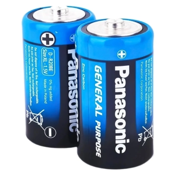Купить Батарейка Panasonic GENERAL PURPOSE COAL-ZINC D(R20) 2 шт. (R20BER/2P) - фото 1