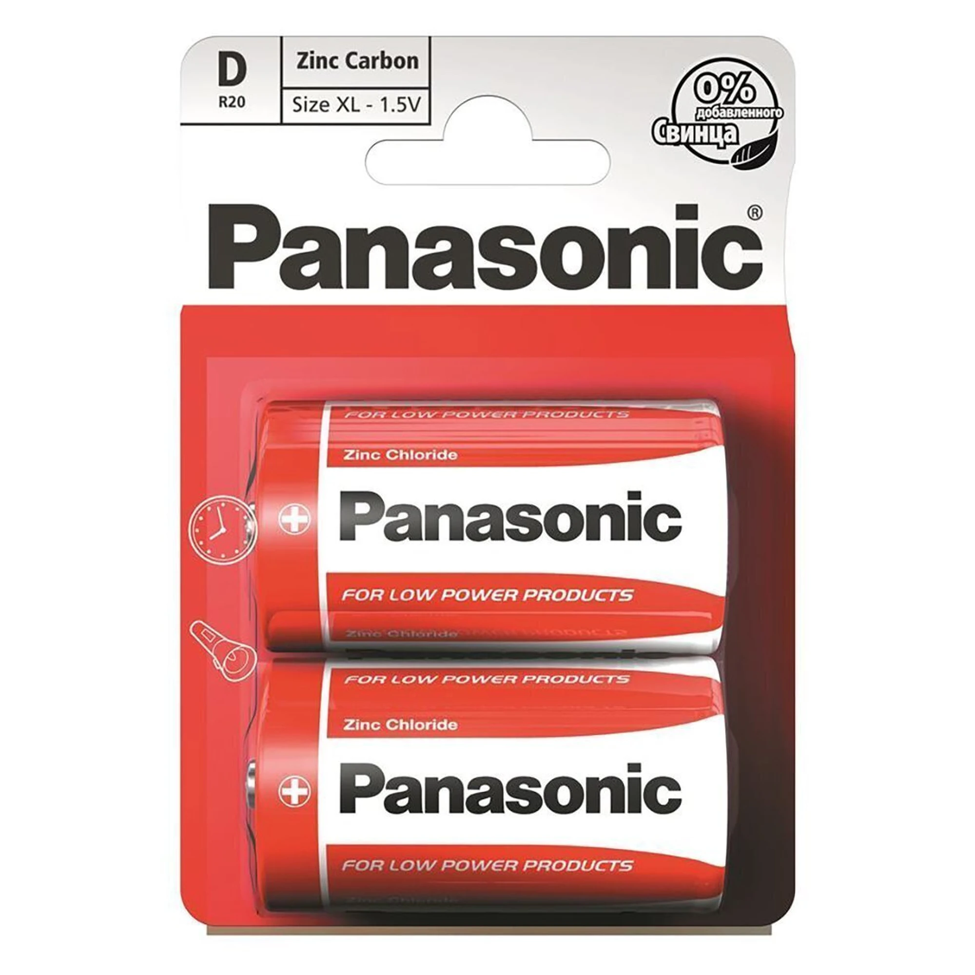 Купити Батарейка Panasonic RED ZINK COAL-ZINC D(R20) 2 шт. (R20REL/2BPR) - фото 1