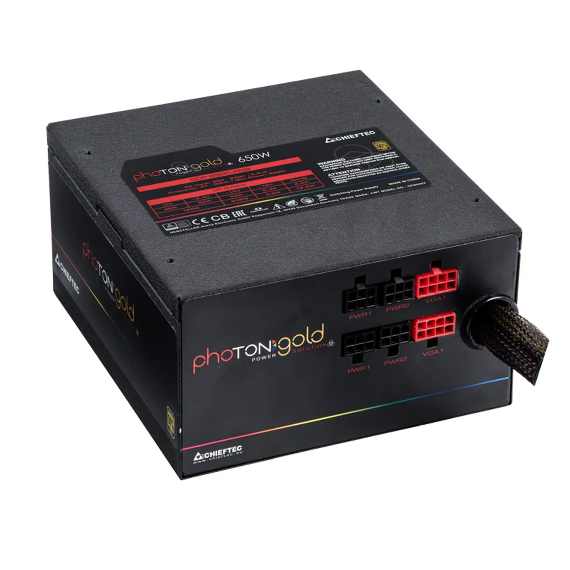 Купить Блок питания CHIEFTEC PHOTON Gold RGB 650W (GDP-650C-RGB) - фото 4
