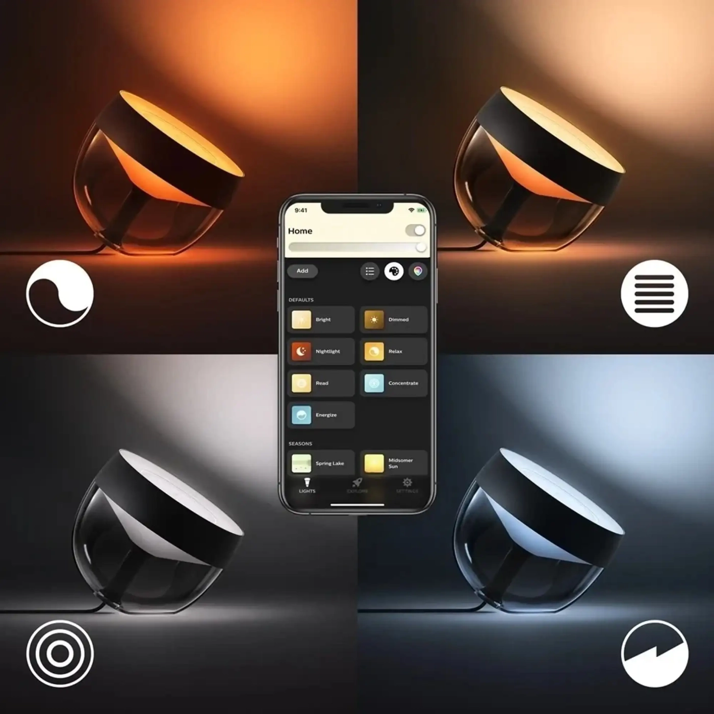 Купить Настольная лампа Philips Hue Iris, Color, BT, DIM, черная (929002376201) - фото 4
